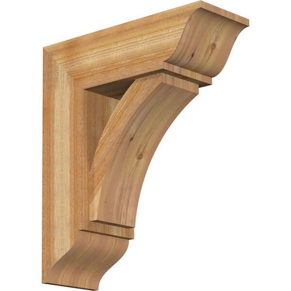 Ekena Millwork Thorton Traditional Rough Sawn Bracket w/ Offset Brace, Western Red Cedar, 8"W x 22"D x 26"H BKT0806X22X26THR01RWR - main